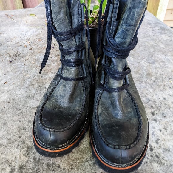 Sorel Mad Boot Lace Vintage inspired dark grey leather boots mens 9 (runs large) - Picture 3 of 11